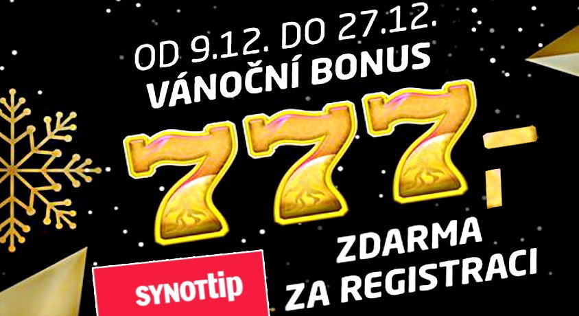 Vánoční bonus 777 Kč Synot tip Casino